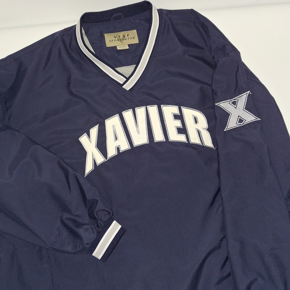 Xavier University Jacket Mens 2XL Blue NCAA Basketball VESI Sportswear Pullover